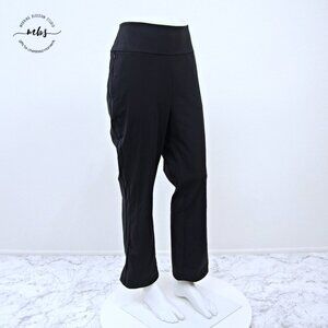 Kinona Golf High Waist Hidden Zip Pockets Boot Cut Leggings Black Women L